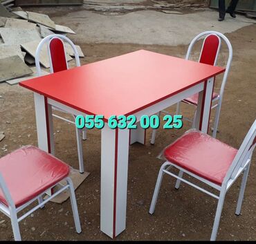 Bağ, çöl masa və oturacaq dəstləri: Yeni, Kvadrat masa, 4 stul, Açılmayan, Stullar ilə, Metal, Azərbaycan — 23