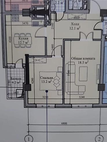gala group: 2 комнаты, 66 м², ул. Горького / Алматинка Элитка, 6 этаж, ПСО (под самоотделку) — 6