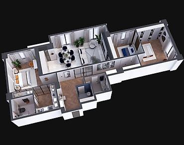 Продажа квартир: 4 комнаты, 127 м², Кок-Жар мкр Элитка, 11 этаж, ПСО (под самоотделку) — 1
