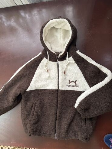 вязание пончо для полных женщин: Теплая куртка-кофта из шерпы (fleece/«мишки») с капюшоном Veronique