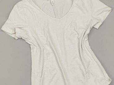 białe bluzki dekolt v: T-shirt, H&M, S (EU 36), condition - Good