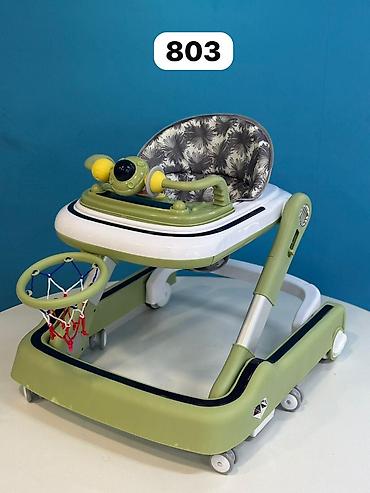 Yerimək üçün arabalar, çəliklər, əsalar, rollatorlar: №: 17456 Məhsulun adı: Yerimə arabası Hello Kids 803, yaşıl Brend — 1