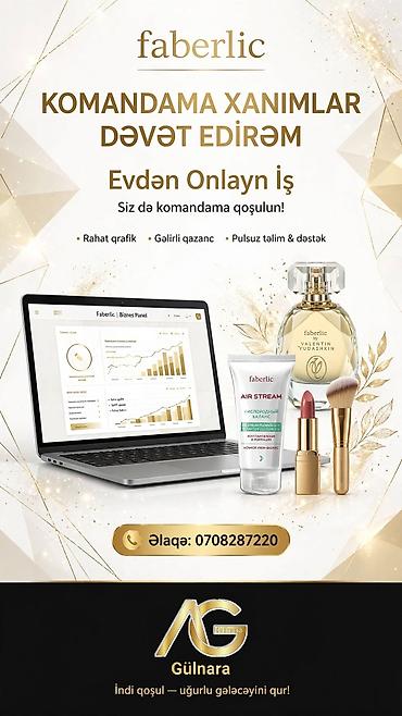 iş elanları 2022 bakı tap az: Faberlic – Evdən Onlayn İş fürsəti Komandaya xanımlar dəvət olunur — 1