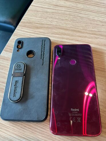 телефон fly с двумя: Xiaomi Redmi Note 7, 64 ГБ, цвет - Красный, 
 Отпечаток пальца, Две SIM карты, Face ID