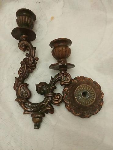 sveca qiymetleri: İkişamlı metal şamdan - Material: tökmə metal (döküm), ağır və sabit — 2