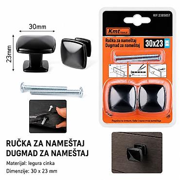 KMT Kvadratna ručka od aluminijumske legure – crna - Tip