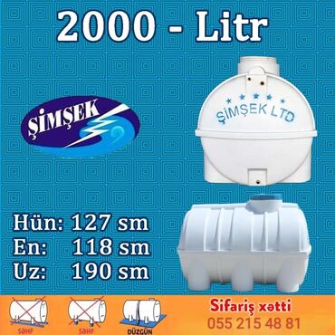 Baklar və çənlər: Bak, Plastik, 2000 l l, Yeni, Ünvandan götürmə, Pulsuz çatdırılma, Ödənişli çatdırılma