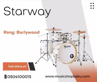 фано инструмент: Starway baraban dəsti Rəng: Burlywood 🚚Çatdırılma xidməti mövcuddur