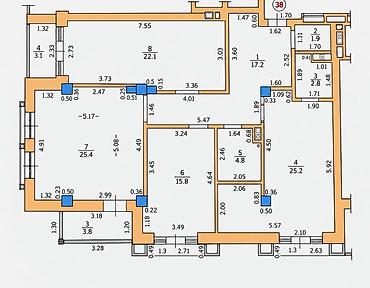 Продажа квартир: 3 комнаты, 125 м², Ала-Арча ТРЦ Элитка, 7 этаж, ПСО (под самоотделку) — 3