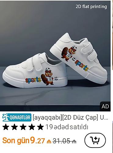 ağ krasofka: Rəng - Ağ Krossovkalar, Ölçü: 21, Uniseks — 1