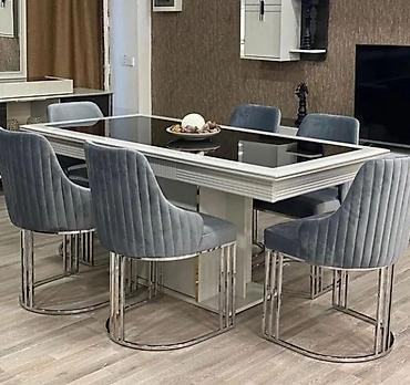 Sifarişlə masa və oturacaq dəstləri: Dördbucaq masa, Qonaq otağı üçün, 10 nəfər, Açılan, Türkiyə, Zəmanətli — 3