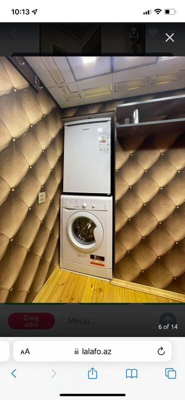 Otaqların uzunmüddətli kirayəsi: Xanim ucn kiraye 1 otaqlı studiya tipli kiçik mənzil/interyer - Sahə — 17