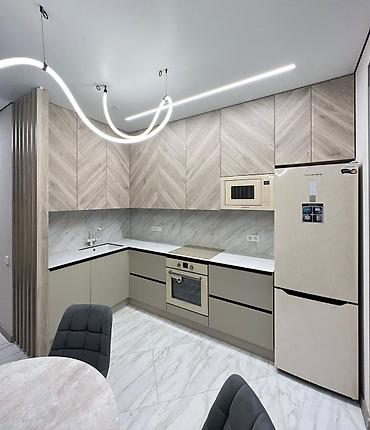 Sifarişlə mətbəx mebeli: Sifarişlə mətbəx dəsti, Özü çəkən petlələr, Mat laminat, Kredit yoxdur, Pulsuz çatdırılma — 3