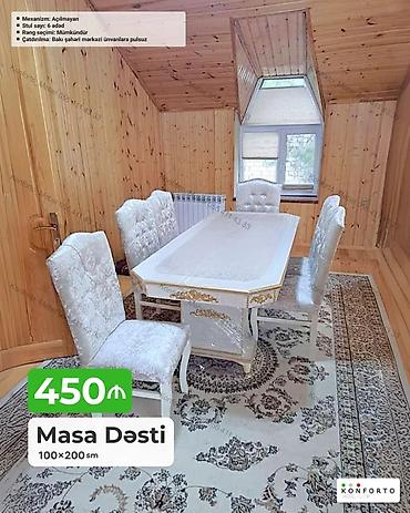 Məhsul: Masa Dəsti Ölçü: 100×200 sm Mexanizm: Açılmayan Stul