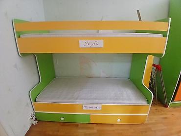 işlənmiş nərdivanlar: Oğlan və qız üçün, İşlənmiş, Çarpayı, Matras ilə, Siyirməli, MDF — 5