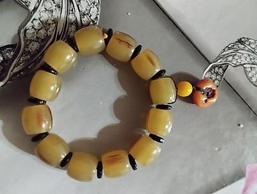 bujuterya: Təbii kəhrəba muncuqlardan qolbaqlar - Material: 100% kəhrəba — 8