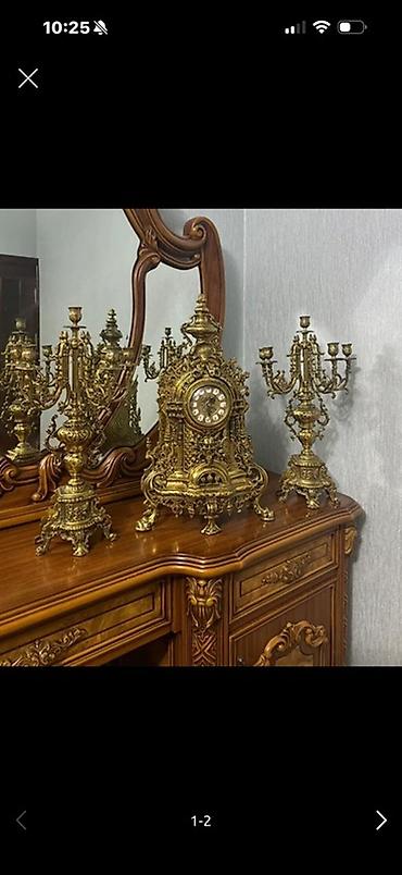 Saat dəstləri: Barokko üslubunda bəzəkli masaüstü saat dəsti - Komplekt: 1 ədəd — 1