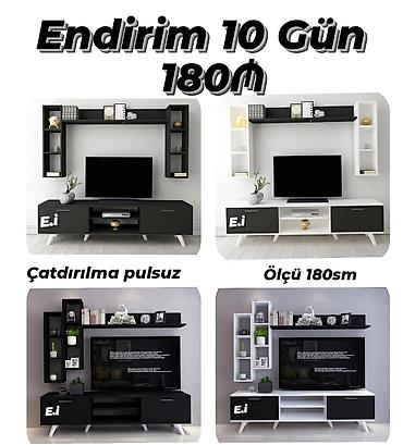 step deke: Məhsul: TV stend-divar rəfi dəsti - Ölçü: 180 sm - Rəng variantları — 1
