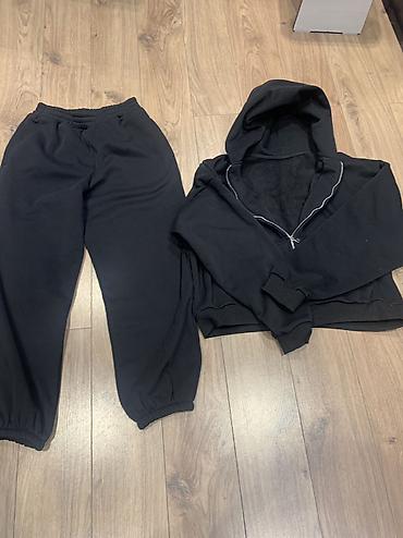 nike tech: Черный комплект из толстовки и брюк SVM - Модель: худи на молнии до — 9