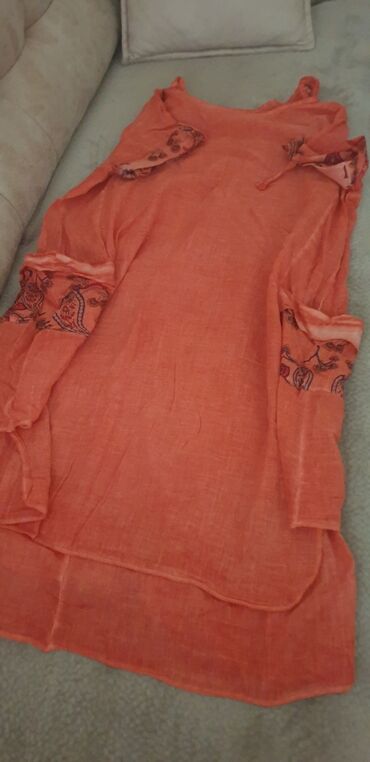 haljine od žoržeta: L (EU 40), bоја - Narandžasta, Kratkih rukava