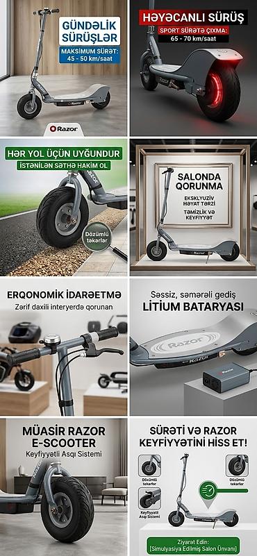 elektrikli scooter 100 km hız: Razor elektrik skuteri – şəhər içi rahat və sürətli hərəkət üçün — 2