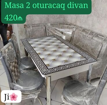 ikinci əl divanlar: Mohtesem dest💥 Metbex masa desti Masa 2 oturacaq divan Masa 70*120