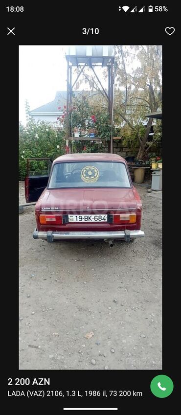 авто дешево купить: VAZ (LADA) 2106: 1.3 l | 1986 il 73200 km Sedan