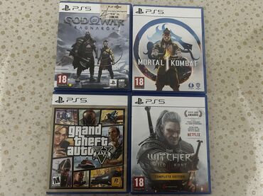 Oyun diskləri: PS5 üçün yüksək keyfiyyətli oyun diskləri! 🔥 MK1, GOW, GTA5, Witcher 3 — 1