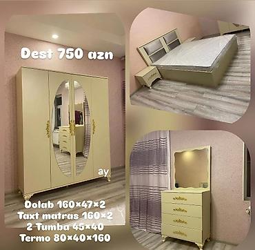 guzgu termo: Yataq otağı dəsti Tərkibi və ölçülər: - Dolab: 160×47×2 - Taxt + — 1