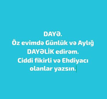 hyt evlri satisi: Salam. Öz evimdə dayəlik edirəm. Günlük və Aylığ. Evdə heç kim olmur