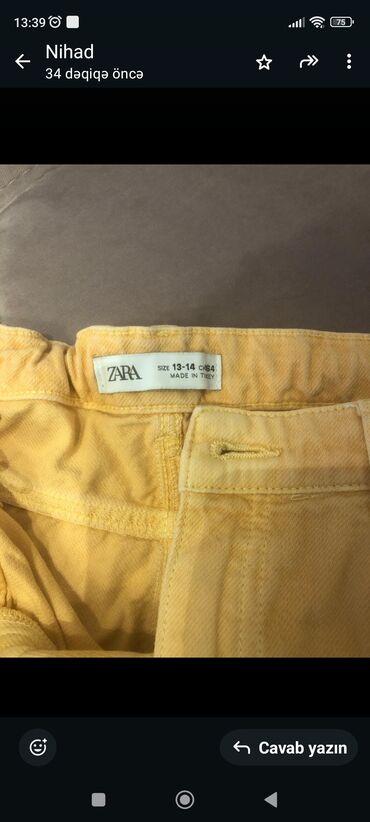 Cinslər və şalvarlar: Gündəlik şalvar, Uniseks, 12 - 14 yaş, Zara Kids