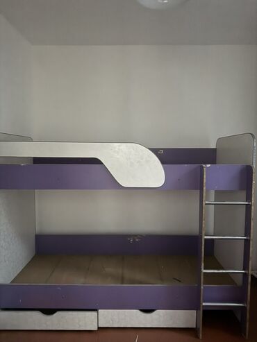 детский кровать двухярусный: Двухъярусная детская кровать, ЛДСП, цвет - Фиолетовый