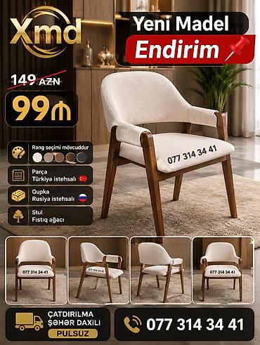 puste agaci: Yeni model yumşaq oturacaqlı taxta kreslo - Rəng seçimi mövcuddur — 1