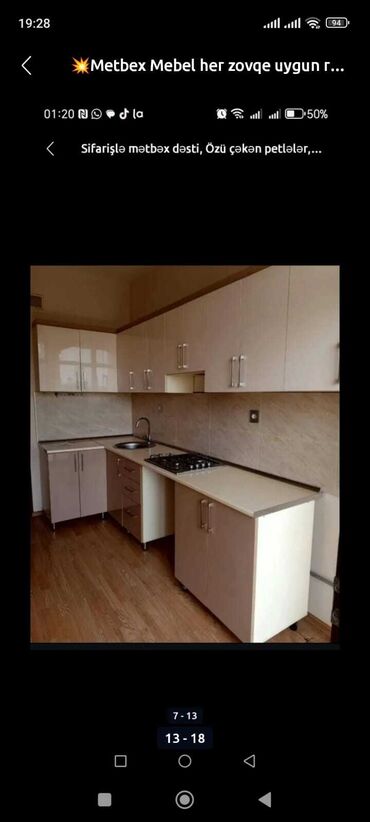 Mətbəx mebeli: Mətbəx mebeli, müxtəlif ölçülərdə və dizaynlarda. Rəng seçimi — 2