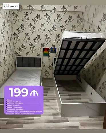Mebel: Açılan bazalı çarpayı – 90×200 sm - Mexanizm: yuxarıdan açılan, geniş — 1
