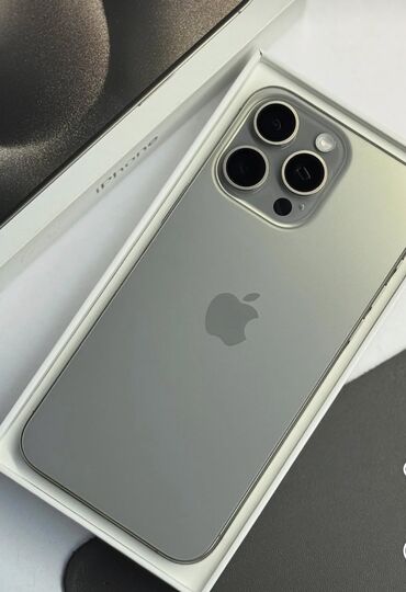 безпроводная колонка: IPhone 15 Pro Max, Б/у, 256 ГБ, Natural Titanium, Зарядное устройство, Коробка, 90 %