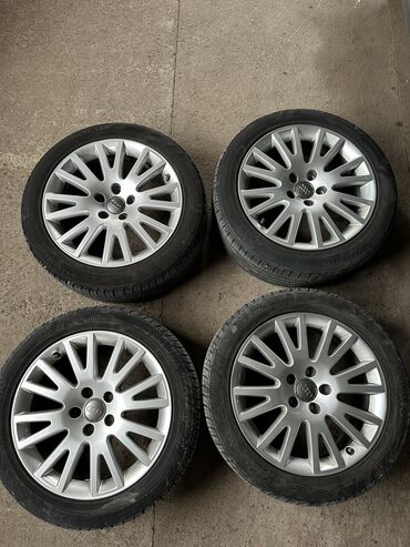 диск шины: Дөңгөлөктөр монтажда 215 / 50 / R 17, Жай, Колдонулган, Комплект, Жеңил унаалар, Куйма, тешиктери - 5