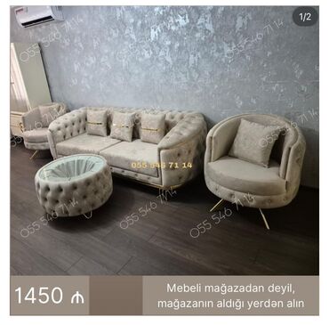 Divan və kreslo dəstləri: Yeni, Divan, 2 kreslo