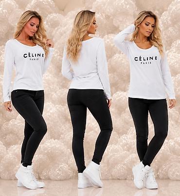 terranova helanke: Ženska majica sa dugim rukavima – CÉLINE PARIS - Boja: bela - Print — 1