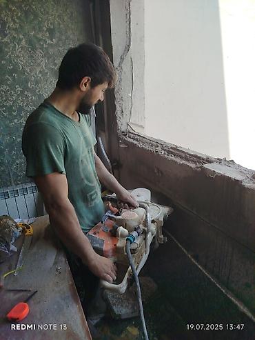 islenmis plastik qapi pencere: Səssiz tozsuz səliqəli kəsim. Beton katlavan monolit kubik — 3
