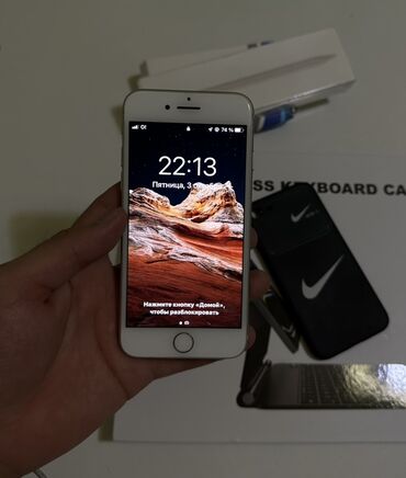поко х6 бу: IPhone 7, Колдонулган, 128 ГБ, Күмүш, Каптама, 68 %