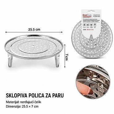KMT Parni stalak od nerđajućeg čelika 2406987 Sklopiva polica za paru