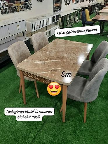 metbex sekilleri: Mətbəx üçün, Yeni, Açılan, Dördbucaq masa, 4 stul — 1