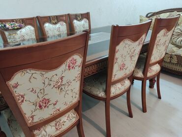 mətbəx üçün stol stullar: Oval masa, Qonaq otağı üçün, 8 nəfər, Açılmayan, Digər xammal istehsal ölkəsi, Zəmanətsiz