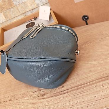 crna torba mona: Ženska crossbody torbica od kvalitetne granulirane kože u — 6