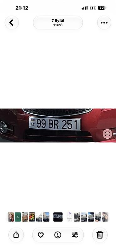 kara: Avtomobil üçün dövlət nömrə nişanı: 99 BR 251 - Ölkə kodu: AZ - — 1