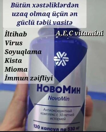 vitamin kompleksi iyne: NovoMin A, E, C vitaminləri ilə zəngin antioksidant kompleksdir