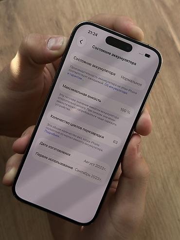 Apple iPhone: IPhone 15 Pro, Б/у, 256 ГБ, Blue Titanium, Чехол, 100 % — 12