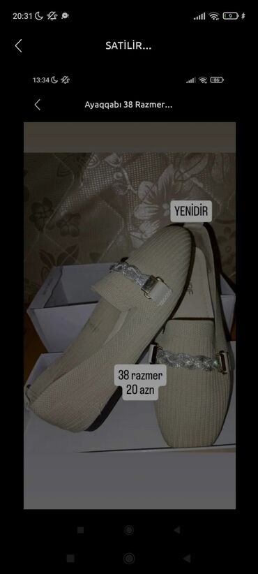 Basanoşka və səndəllər: Ölçü: 38, Yeni
