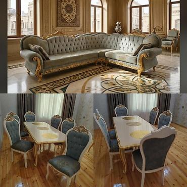 Digər mebel: DenizUqlavoy divan. Masa desti 6 stulla. 770azn Masa acılır, divan — 1